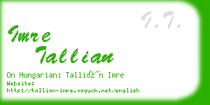 imre tallian business card